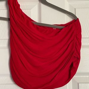 Free people One shoulder ruched crop top